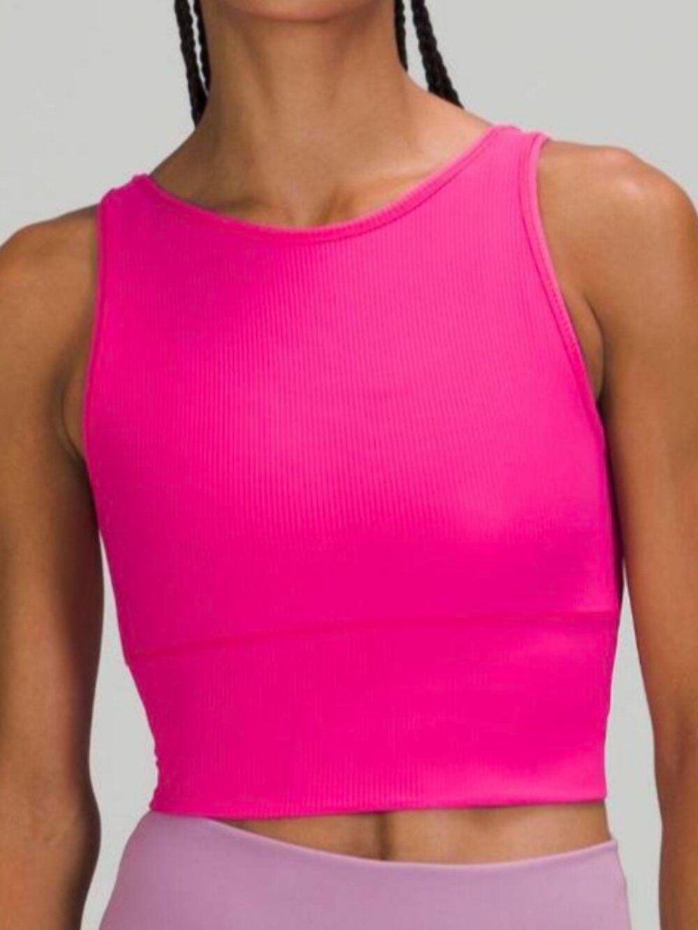 Lululemon Power Pivot Tank Top in Power Pink Athletic Workout Ribbed Sz 4